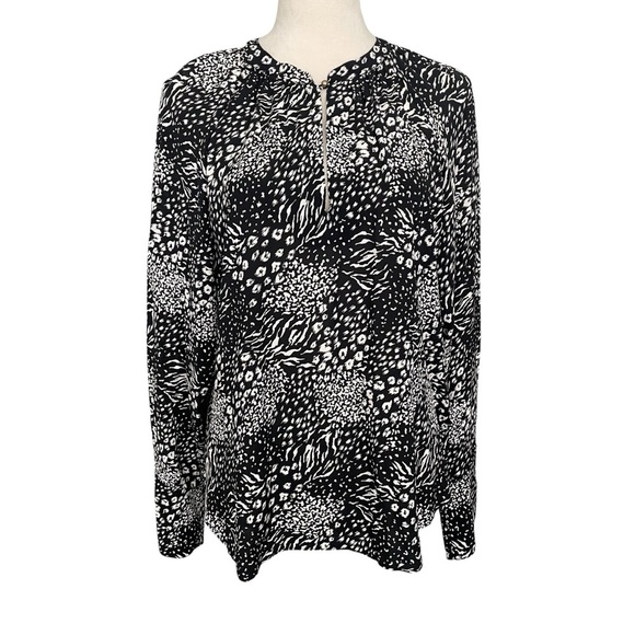 Joie Women Size L Top Floral Artsy Feminine Dark Romantic Flowy Airy Black White - Picture 1 of 8